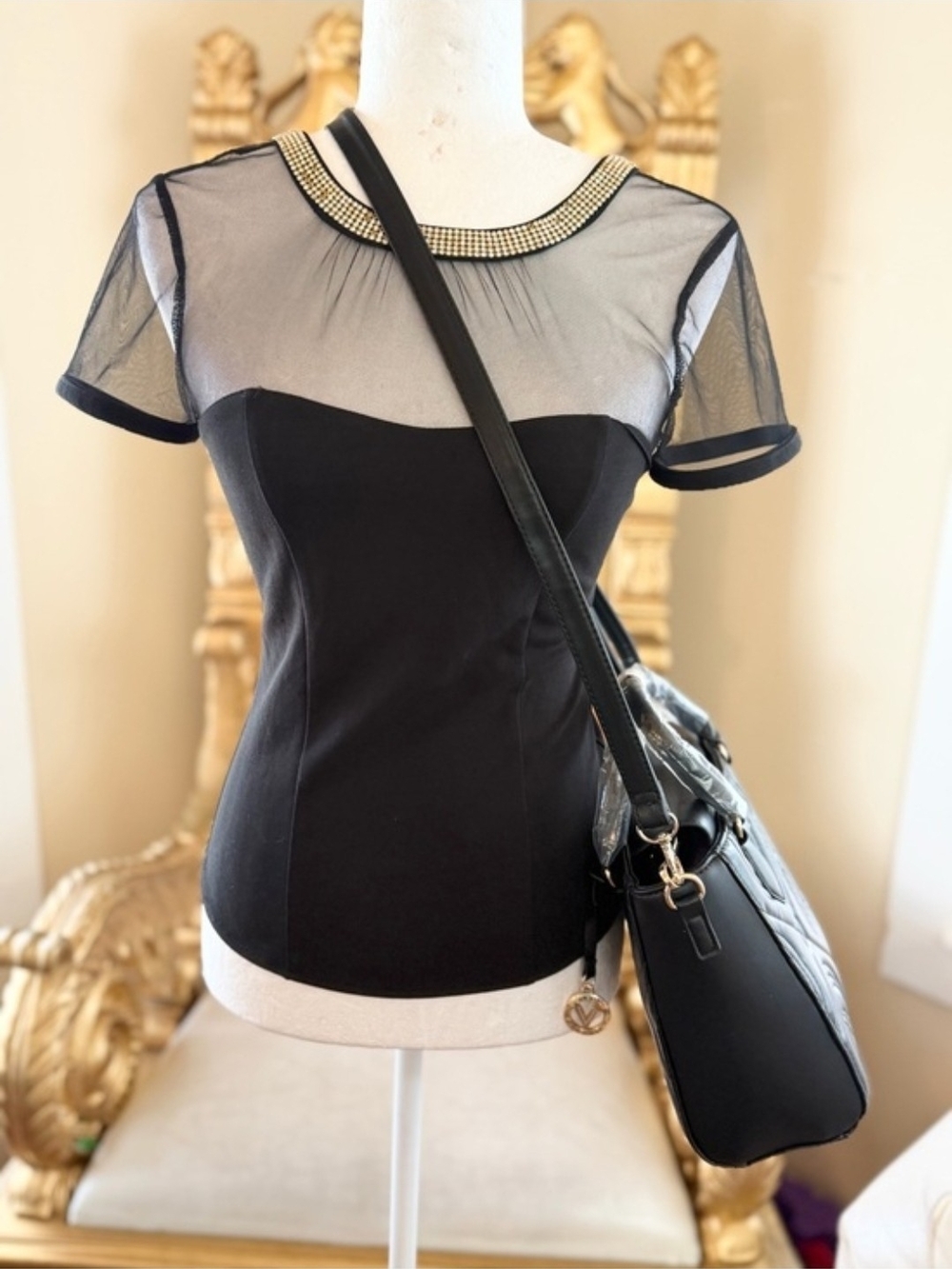 Valentino NWT V-Emblem Quilted Black Top-Handle Bag MSRP$299 - Picture 3 of 8